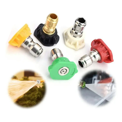 Velstron Juego De 5 Boquillas De Conexión Rápida Para Limpiadoras A Presión, De Acero Inoxidable Y Latón, Con Válvula De Aguja, En Colores Rojo, Amarillo, Verde, Blanco Y Negro | Meses sin interés