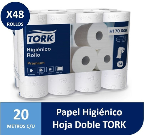 Papel Higiénico Tork 20 M. Doble Hoja Premium 48 Rollos