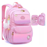 Mochila Escolar Primaria Infantil Impermeable Hello Kitty