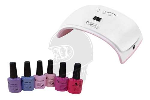 Set Esmaltado Permanente, Maquina + Base Y Top + 7 Colores