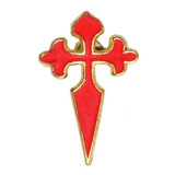 Pin Insignia Cruz De Santiago Templarios Esmaltada Medieval