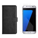 Kit Capa Carteira Para Samsung Galaxy S7 Edge + Pelicula