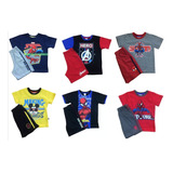 Paquete 6 Conjuntos Playera Y Short De Marvel Y Disney