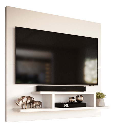 Suporte Painel Tv Até 32 Polegada Com Nicho Off White/freijo