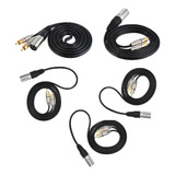 5 Uds Xlr 3 Pines Macho A 2rca Macho Jack Altavoz Divisor De