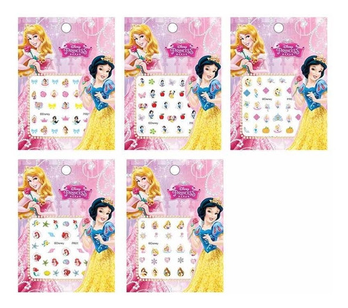 Adesivos De Unhas Infantil Princesas Da Disney + Brinde