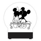 Luminária Mickey E Minnie Casal Com Led Rgb Que Muda De Cor