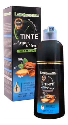 Shampoo Tinte Negro En Menos De 10 Min Sin Sal Shampo 400 Ml | Envío gratis