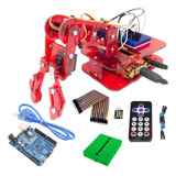 Brazo Robotico Minbox Rojo Kit Control Remoto + Arduino Uno