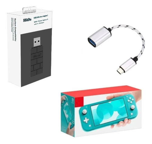 Adaptador 8bitdo + Cabo Otg Para Nintendo Switch Lite