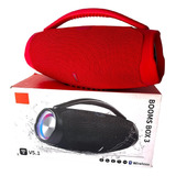 Bafle Bluetooth Recargable Boombox 3 Con Usb Y Fm