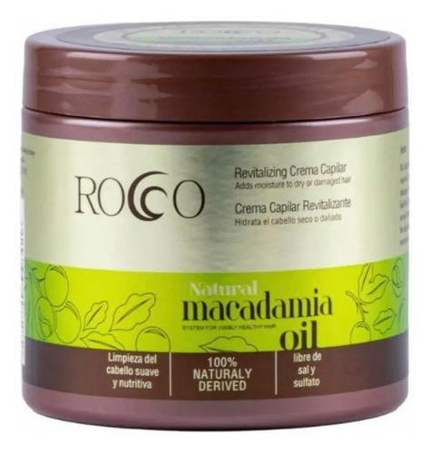 Crema Capilar Cabello Natural Macadamia Oil Rocco