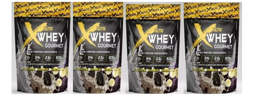 Combo 4x Whey Protein Gourmet Xnutri Refil 900g