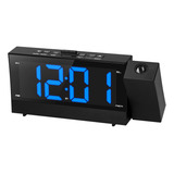 Reloj Alarma Proyector Digital 6.4  Pantalla Dual Fm Cargado