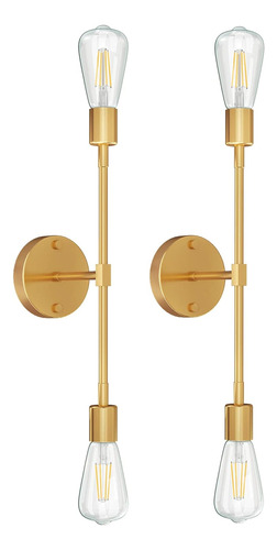 Lampara De Pared Fadimikoo Gold Para Bano, Tocador Moderno