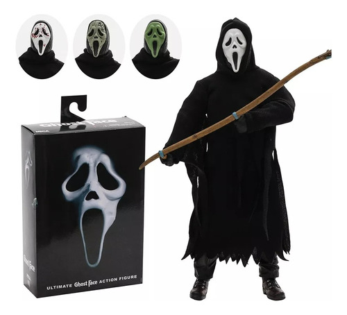 Boneco Pânico Scream Ghost Face 18cm Action Figure Completo