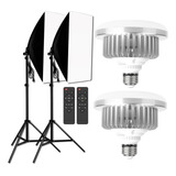 Kit 2 Iluminação Led Profissional Studio Light Softbox+tripé