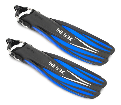 Aletas Seac Profesionales Gp100 4x4 Buceo Snorkel Azul Xs S