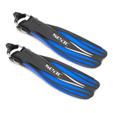 Aletas Seac Profesionales Gp100 4x4 Buceo Snorkel Azul Xs S