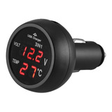 Voltímetro + Termómetro + Cargador Usb, Luz Digital 12,24 V