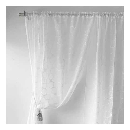 Juego De Cortinas Voile Bordadas Organza 2.20 Mts Alto