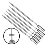 Conjunto Com 6 Espetos Espada Com Engrenagem Para Grill 