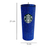 Vaso Termo Starbucks Brillos Diamantado  Popote Metalico 