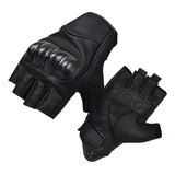 Guantes De Moto De Piel De Cabra De Medio Dedo Para Hombre Y