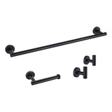 Miyili Juego De Accesorios De Baño De 4 Piezas, Negro Mate, 