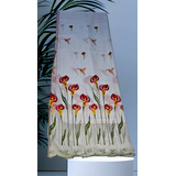 Cortinas Bordadas De Girasol Doble Hoja 2.50 Anchox2.30 Alto