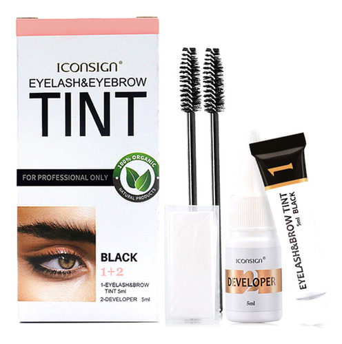 Kit De Tinte Para Cejas Iconsign, Impermeable, Brocha De Sec