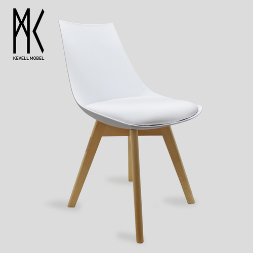 Silla Moderna Negra Minimalista Comedor Oficina Sala Color De La Estructura De La Silla Blanco Color Del Asiento Negro Diseño De La Tela Cojin De Tacto Piel