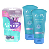 Combo Gillete Venus Crema Para Afeitar + Maquina Suave