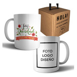 Taza Personalizada - Feliz Navidad Año Nuevo Logo Foto