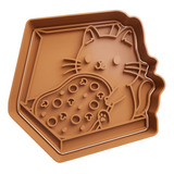  Cortador De Galletas Gatito Con Pizza