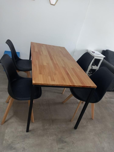 Mesa Comedor Industrial Hierro Y Madera Vintage (140x70)