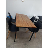 Mesa Comedor Industrial Hierro Y Madera Vintage (140x70)