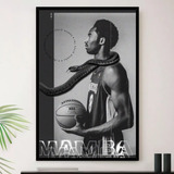 Quadro Kobe Bryant Mamba Negra Decorativo A4 23x33cm