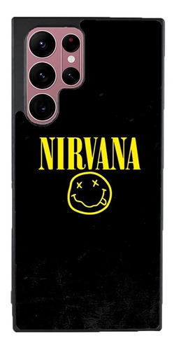 Funda Para Galaxy Nirvana Rock Banda Carita Letras Negro