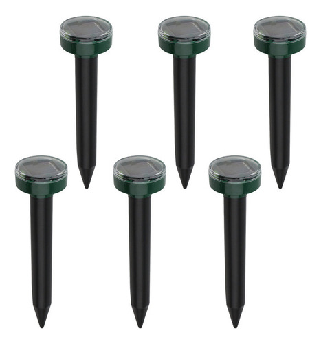 6pcs Solar Ultra-sônico Inteligente Mole Repeller