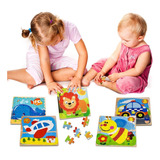 Rompecabezas Madera Infantil Niños. Pack 12 Puzzles 