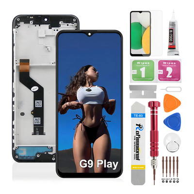 Pantalla Módulo Táctil Okbichi Negro Para Moto G9 Play E7 Plus Xt2083 Xt2081
