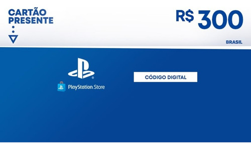 Cartão Playstation Gift Card Psn Brasileira R$300 Reais