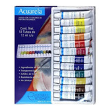 Kit Estuche Pintura Acuarela Rodart Arte 12 Colores 12 Ml