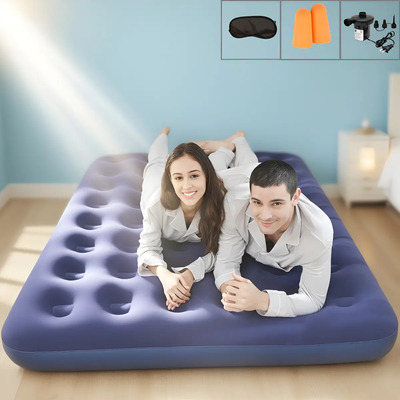 Colchón Inflable Matrimonial TOSE Azul con Bomba Automática 191x137x22cm | Meses sin interés