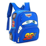 Mochila Para Niños Disney Cartoon Boys Car Kids Para Jardín Color Azul