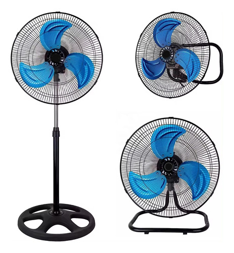 Ventilador 3 En 1 Giratorio Ajustable 45cm Mesa Piso Pared