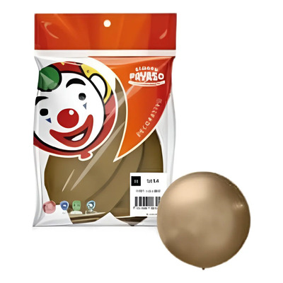 3 Globos Gigantes Esféricos Numero 24 Payaso Colores Vintage Color Siena Dorado | MercadoLibre