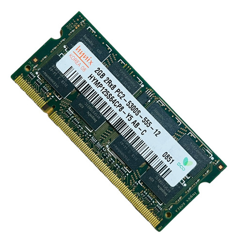 Memoria Ram Color Verde  2gb 1 Sk Hynix Hymp125s64cp8-y5