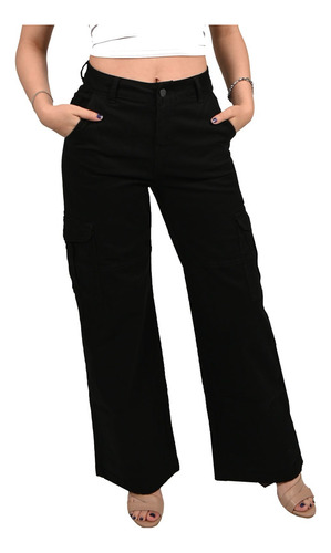 Pantalón Britos Jeans Mujer Cargo Negro 024815